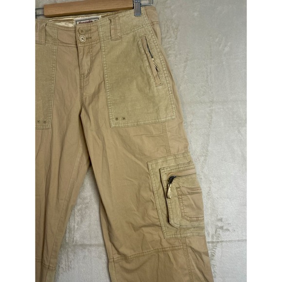 Y2k Abercrombie & Fitch Women's 4R 27 Utility Cargo‎ Pants Corduroy Wide Leg - Picture 4 of 8